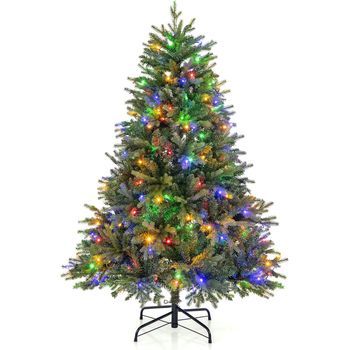 150cm Árbol De Navidad Artificial, Costway 250 Luces Led Blancas Cálidas Y Multicolores (844 Rama)