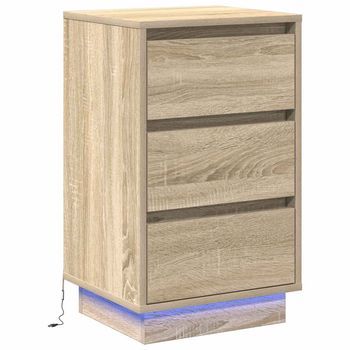 Mesita De Noche | Armario De Noche | Mesa De Noche Con Cajón Roble Sonoma 39 X 34,5 X 65 Cm