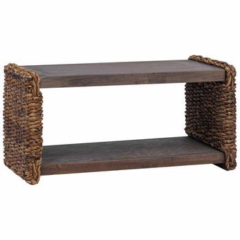 Mesa De Café | Mesa De Centro Natural 70 X 35 X 35 Cm Madera De Caoba Sólida