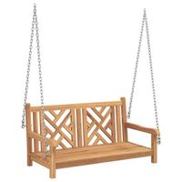 banca columpio de jardin 114 x 60 x 64 cm madera de teca maciza vidaxl