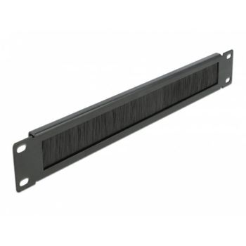 Panel pasacables DeLock 66288 de 19 pulgadas 1U con cepillo metálico negro