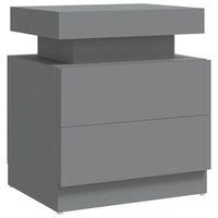 mesita de noche  mesa auxiliar  mesilla madera de ingenieria gris 45x35x52 cm