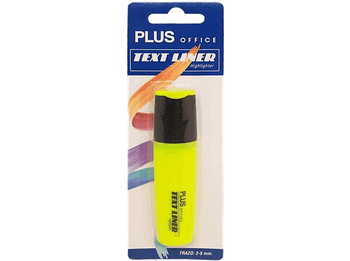Marcador fluorescente - Plus Office Text Liner 3.2 AM/B, Punta biselada, Trazo de 2 5 mm, Amarillo