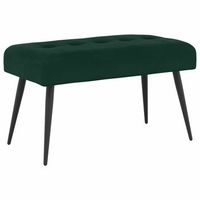 banco con tapiceria con botones verde oscuro 80 x 40 x 46 cm vidaxl
