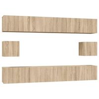 set de muebles para tv 6 pzas madera contrachapada roble sonoma vidaxl