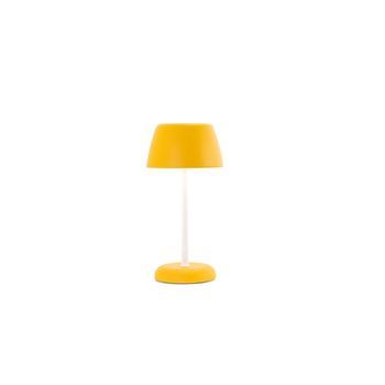 Lámpara Inteligente Trilli Wi-fi Azafrán - Led Recargable, Táctil, Aplicación Wi-fi, Cerámica Decorada En Blanco Y Ocre