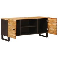 mueble de tv  mueble de salon  gabinete de tv marron 105 x 33 x 46 cm madera de mango maciza