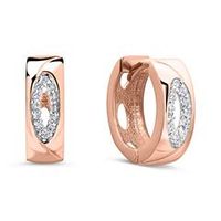 pendientes de aro de oro rosa de 8 quilates con circonita