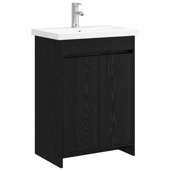 Juego De Muebles De Baño Roble Negro 61 X 40 X 84,5 Cm Vidaxl