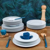 vajilla de 18 piezas porcelana blanco