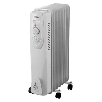 Radiador eléctrico QUO 1500W 7 elementos compacto blanco ruedas termostato