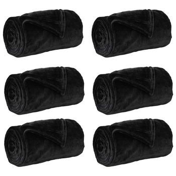 Mantitas De Sofá 6 Uds. Negro 130 X 150 Cm 3.04 Kg Lana Vidaxl