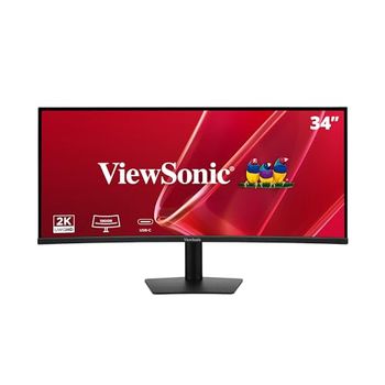 ViewSonic VA3420C-2 Monitor de 34 Pulgadas Curvo, UWQHD 3440 x 1440, 95W USB-C, 120 Hz, 1 ms MPRT, 1900R, VA, KVM, PIP, PBP, 21:9, Altura y Angulo Ajustables, 2 x HDMI, DP, Flicker Free, 2 Altavoces