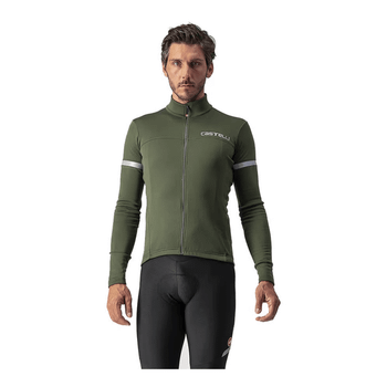 Maillot Castelli Fondo 2 FZ Manga Larga Verde Militar, Talla M