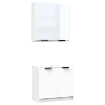 Juego De Muebles De Baño 2 Piezas Madera Contrachapada Blanco Vidaxl