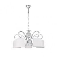 lampara bogota 5xe14 cromo pantalla blanca regx57x57 cm