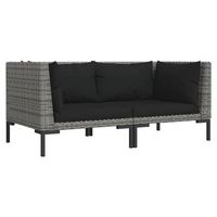 sofas de jardin semicirculares 2 uds y cojines ratan sintetico vidaxl