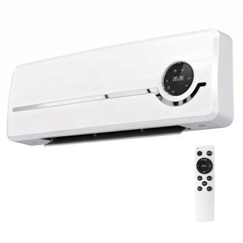 HOMCOM Calefactor Eléctrico Bajo Consumo de Pared 2000W con 3 Modos Pantalla LED Termostato Temporizador y Oscilación Blanco   Aosom España