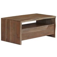 mesa de centro borde vivo madera maciza acacia gris 90x50x40 cm vidaxl
