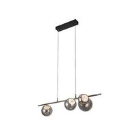 regleta led colgante pompeya de 4 luces con control remoto 28w 3cct 2520lm ip20 40-140x100x34cm color negro