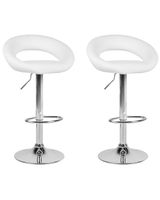 conjunto de 2 sillas de bar  giratoria piel sintetica blanco