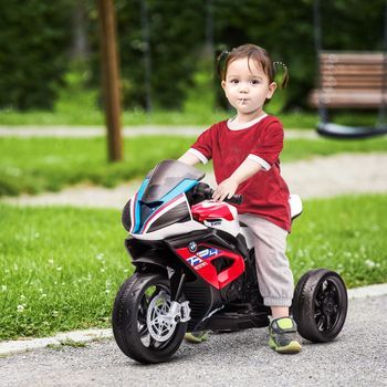 Moto Eléctrica Bmw Hp4 Para Niños +18 Meses 6v Con Música Rojo Homcom