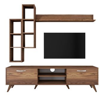 Mueble Tv Con Estante M16-262 Nogal