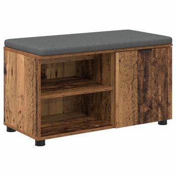 Banco De Entrada Con Cojín Madera Vieja 80 X 38 X 46 Cm Vidaxl