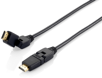 CABLE HDMI EQUIP HDMI 2.0 HIGH SPEED CON ETHERNET 3M CONECTORES PIVOTANTES 180º 119363