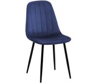 silla de comedor baxter de terciopelo metal azul 54x45x88 cm
