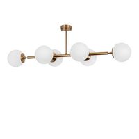 lampara de techo fazli-10501 oro cobrizo metal vidrio 110x40x35 cm