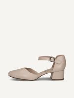 caprice pumps beige made of leather with trapeze heel size 37