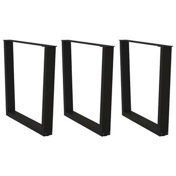 Patas Para Mesa De Comedor En Forma De V (3 Unidades), Color Negro, 90 X (72-73,3) Cm, Acero Vidaxl