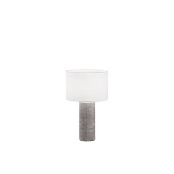 Lámpara De Mesa De Cerámica Perenz, Color Gris Con Pantalla De Tela, Diámetro 32 Cm, Altura 53 Cm, Bombilla 1xe27 Máx. 60w No Incluido