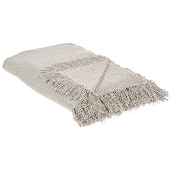 Colcha Decorativa Para Cama Con Borlas De Álgodón Dormitorio 200 X 200 Cm Gris Yerbent