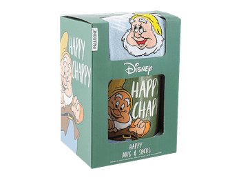 Pack Merchandising - Funko Blancanieves Happy Mug & Socks, Taza y Calcetines, Cerámica, 315 ml