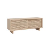 mueble de tv de madera natural con mallorquina 120 cm sin barnizar