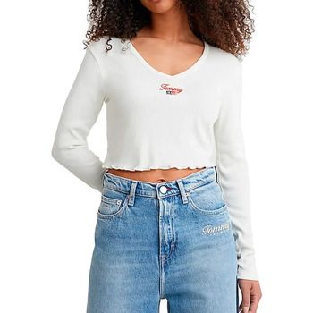 Tommy Jeans Camiseta manga larga Signature classic logo para mujer