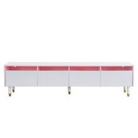 mueble de tv de 178 cm - 4 cajones - gran capacidad de almacenaje - iluminacion led - mueble de salon - blanco
