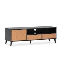 mueble tv denis 1 puerta y 2 cajones color negromadera