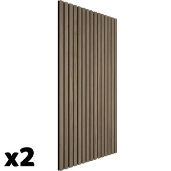 2 paneles de pared aspecto de madera 120 x 60 x 2,1 cm, roble oscuro