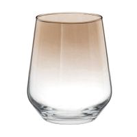 vaso de vidrio degradado transparente y ambar brillante