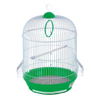 MOLY Jaula para Pájaros Circular con Bandeja Extraíble y Comederos Exteriores