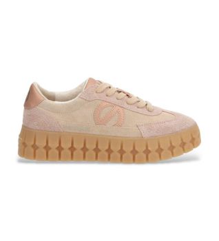 NO NAME para mujer. TNPSDB0 Zapatillas de Piel Play Side beige (40), 3 a 5cm, Cordones, Casual