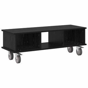 Soporte De Tv 100 X 35 X 35 Cm Roble Negro Madera De Ingeniería Vidaxl