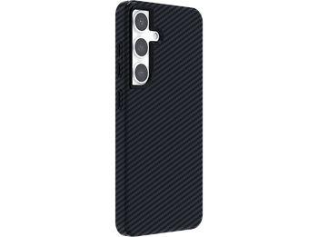Funda móvil - ISY ISC 3738, Samsung, Galaxy S24, Fibra de carbono, Negro