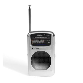 LIFA Radio tradicional FM/AM pequeño con antena telescópico, radio portátil pequeño KK19