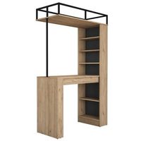 mesa de comedor de madera jacob con estantes - 120 x 56 x 199 cm - marron