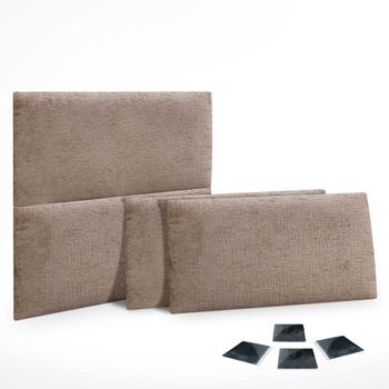 Dhome Juego De 4 Paneles Tapizados De Lana Ecológica Pack Autoadhesivos Para Pared Acústicos Absorbentes Protección (marrón, 60x40cm, X4)