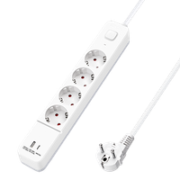aigostar regleta alargador de 4 enchufes con cable de 3 metros e interruptor de usbtype c